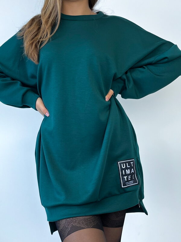 Dámska mikina v smaragdovej farbe oversize Dámska mikina v smaragdovej farbe oversize