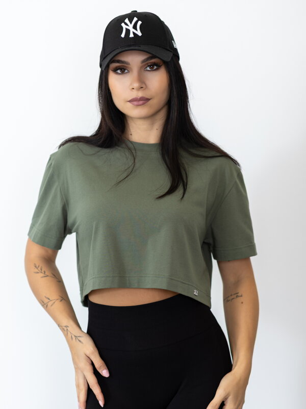 Dámsky oversize croptop VSB LILLY oliva