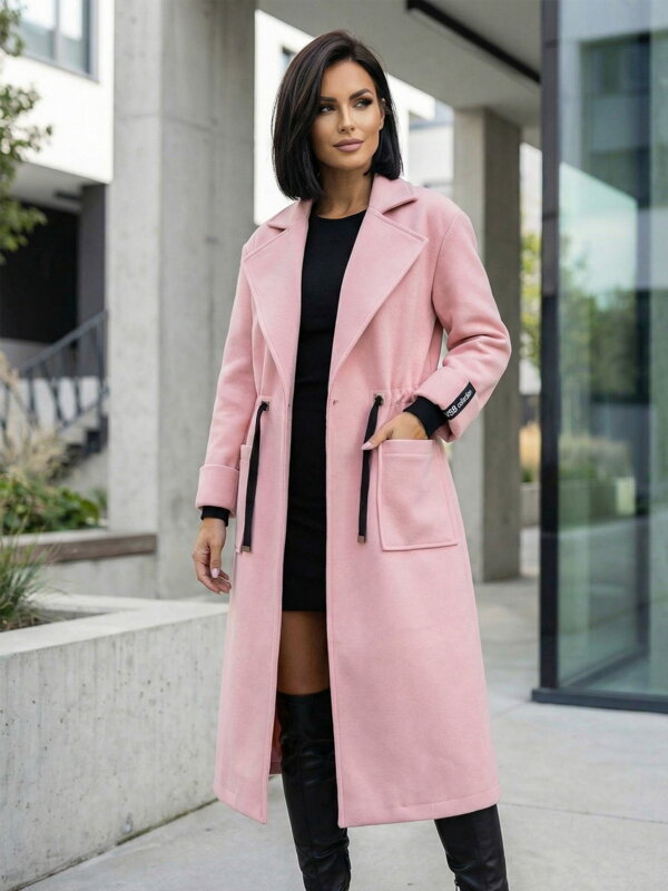 Dámsky dlhý zateplený kabát VSB KLOE babypink