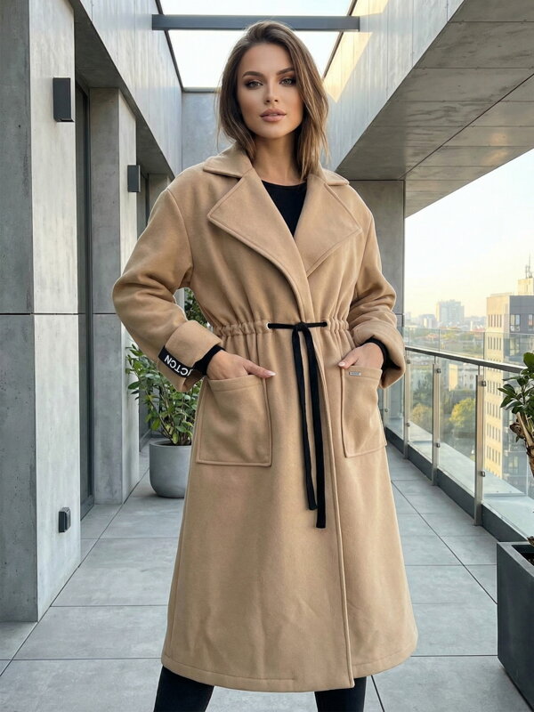 Dámsky VSB KLOE predĺžený kabát camel 