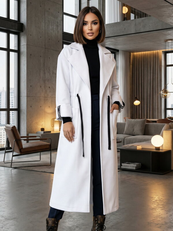 Moderný dámsky kabát VSB KLOE biely