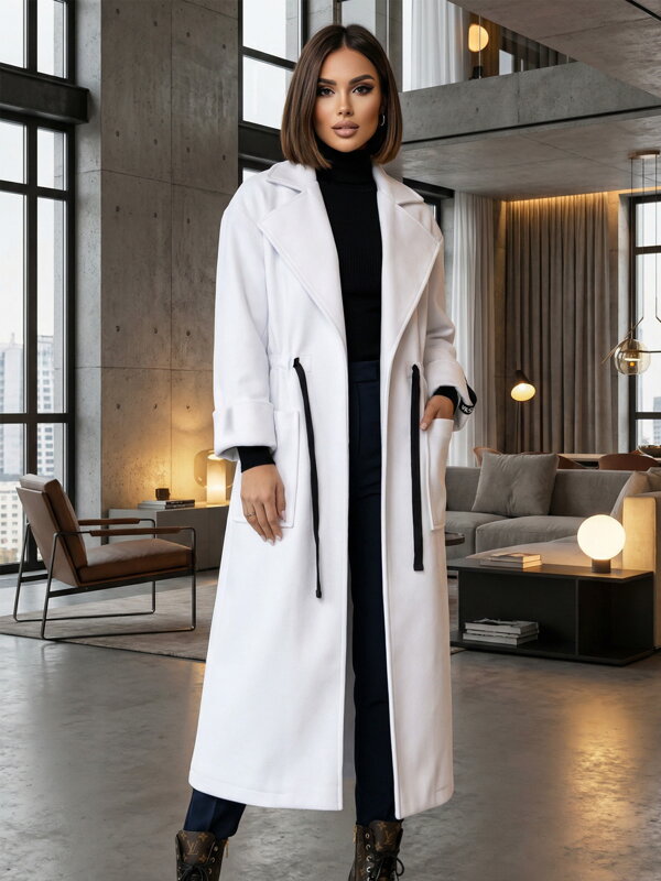 Moderný dámsky kabát VSB KLOE biely