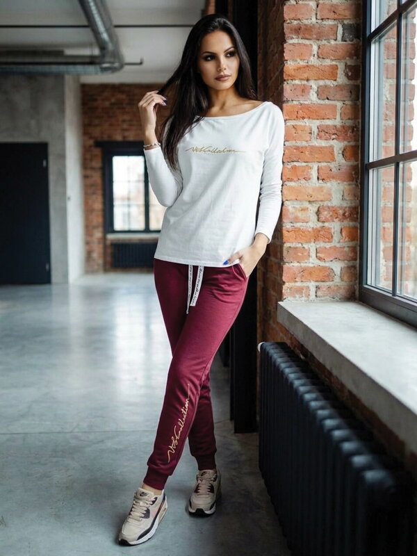 Dámska tepláková súprava VSB11 bordo + cream