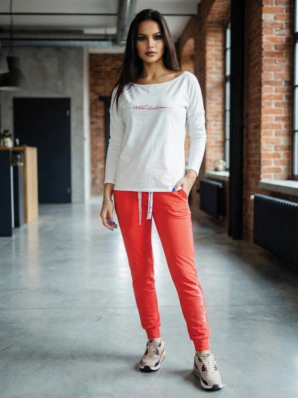 Dámska tepláková súprava VSB11 lososová + cream