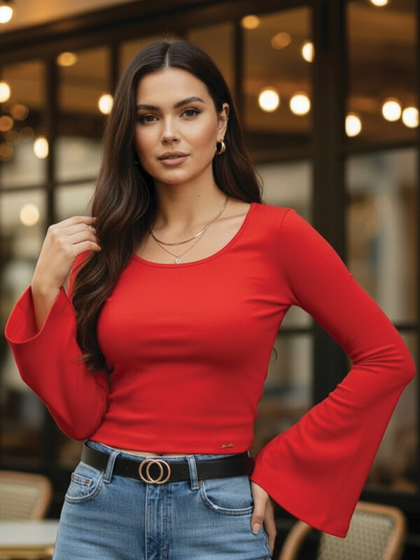 Dámske červené elegantné tričko VSB DORA 