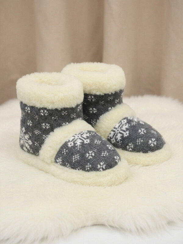 TV papuče s ovčou vlnou model 48 sivé vysoké