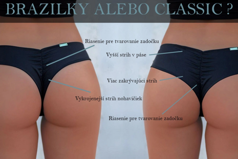 BRAZILKY VS  CLASSIC plavkové nohavičky – aký strih si vybrať?